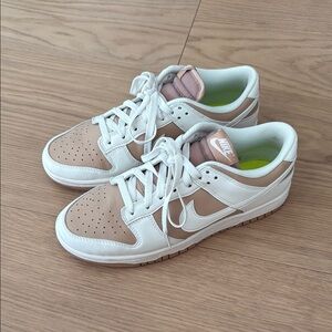 Nike | Womens Dunks low | White and Tan | 8.5